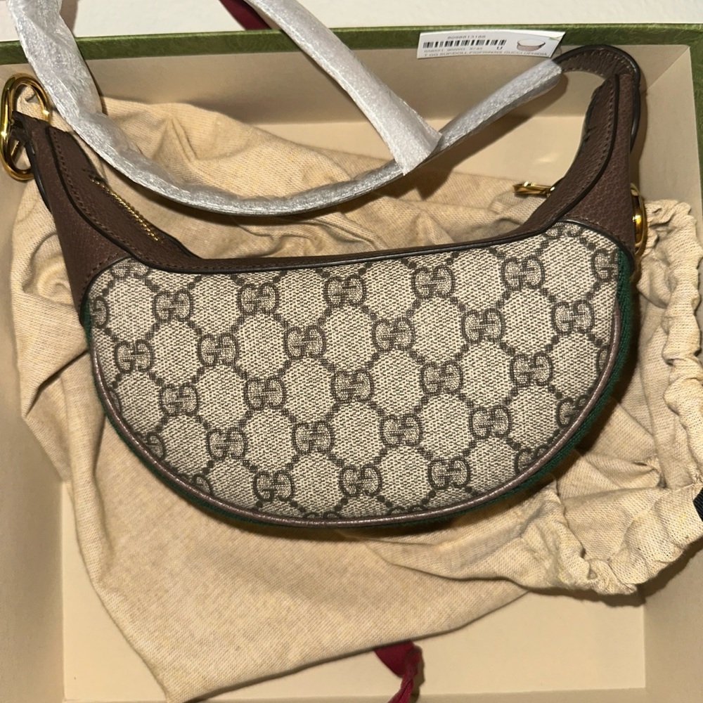 Gucci Brown and Cream Shoulder Bag